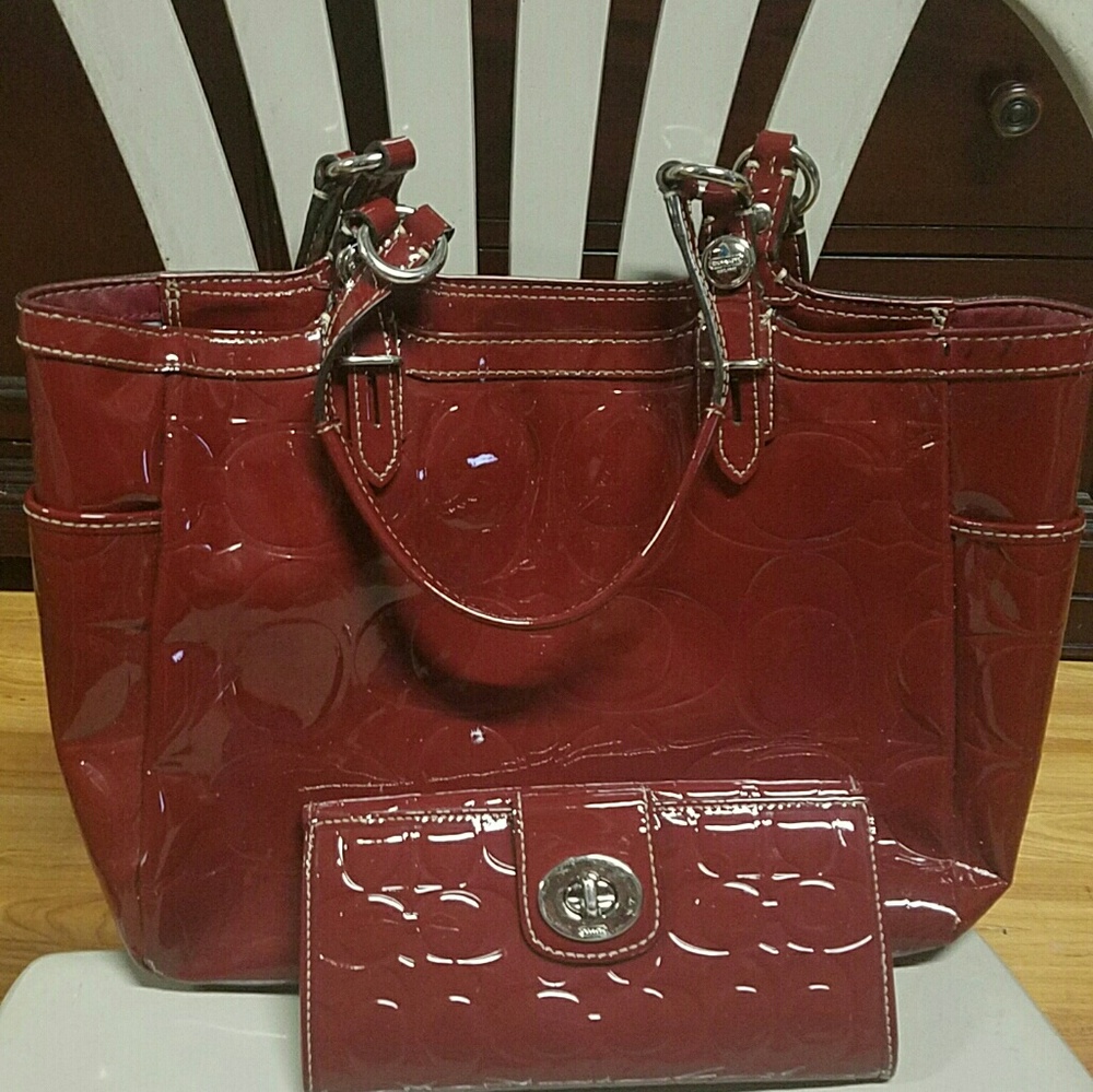 Coach bag with matching wallet